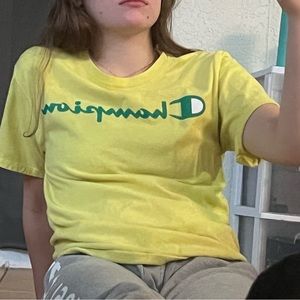 yellow champion shirt